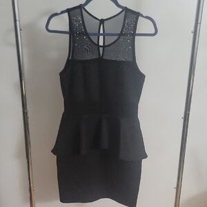 Trixxi Black Peplum Mini Dress